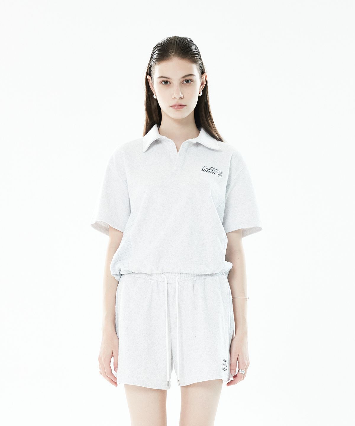 라티젠(LARTIGENT) LLS TERRY HALF OPEN TOP(WHITE)