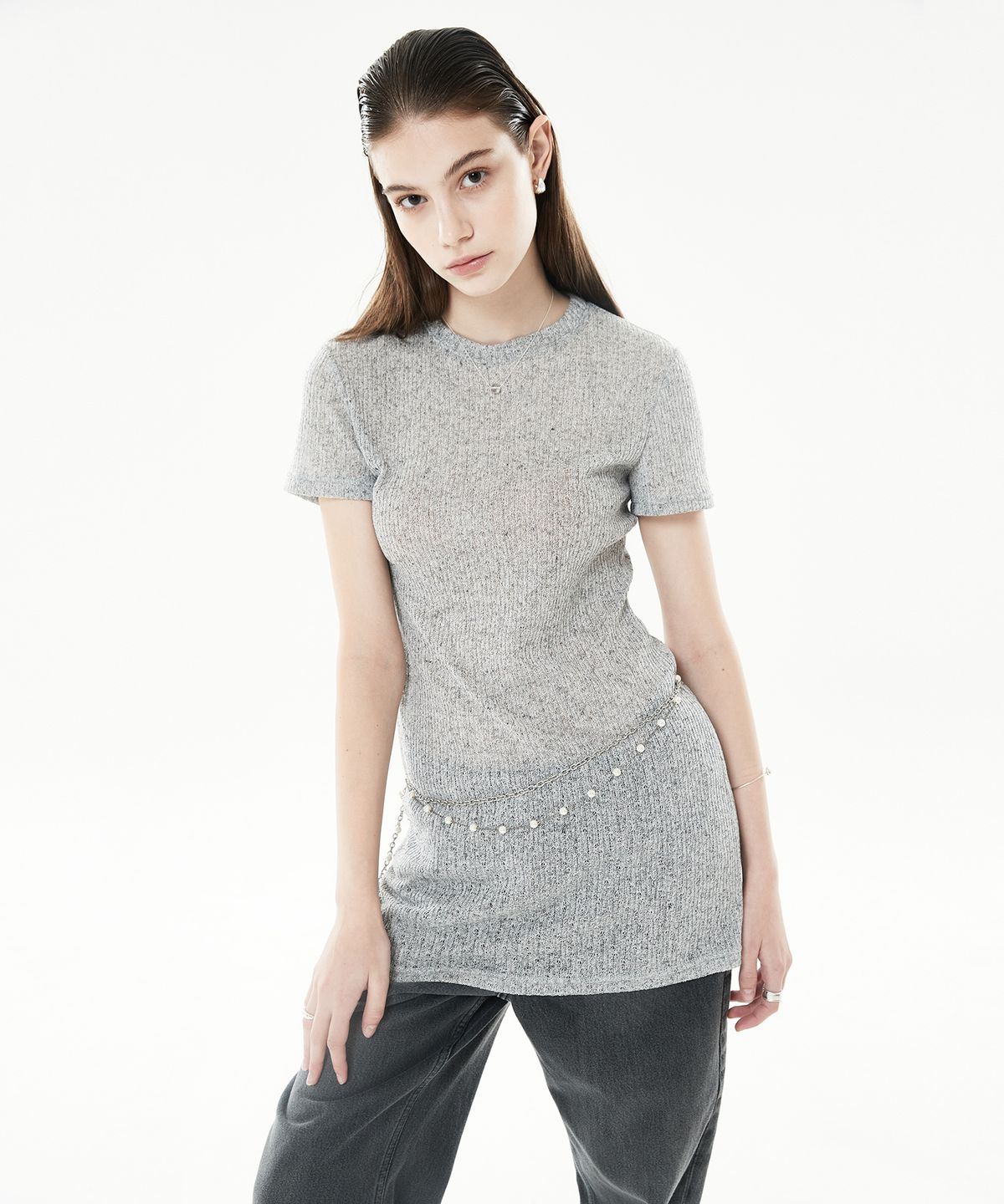 라티젠(LARTIGENT) LLS KNIT DRESS(GRAY)