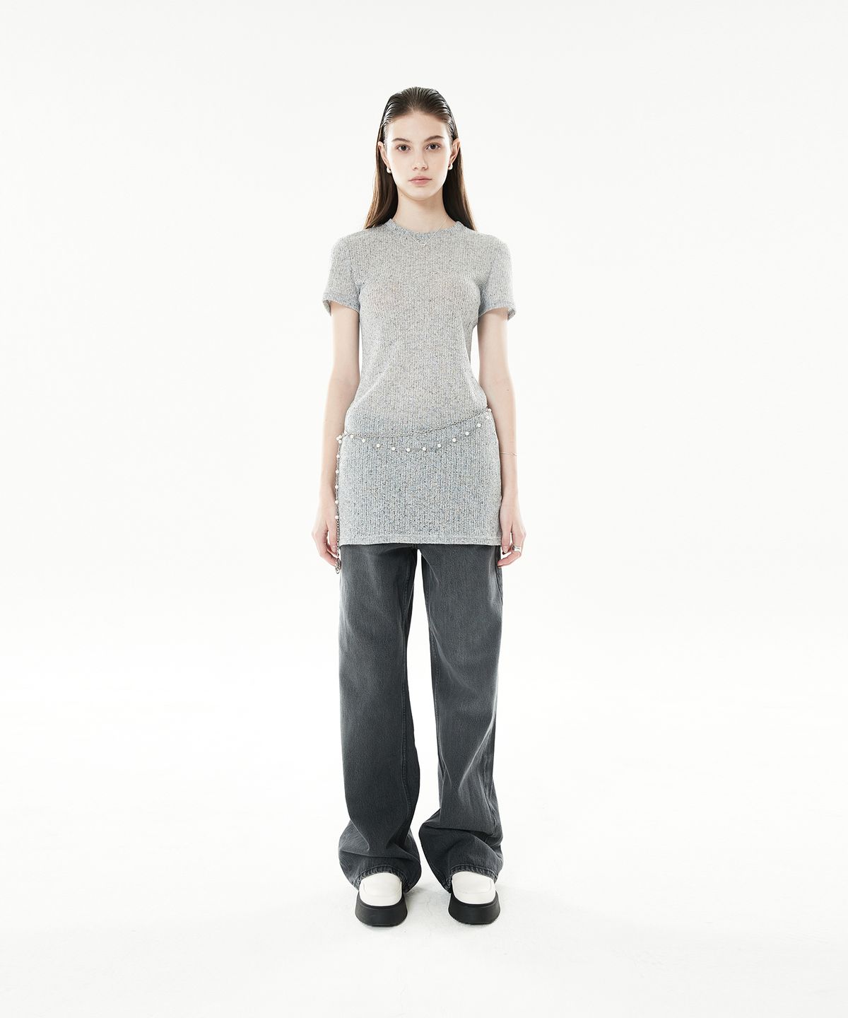 라티젠(LARTIGENT) LLS KNIT DRESS(GRAY)
