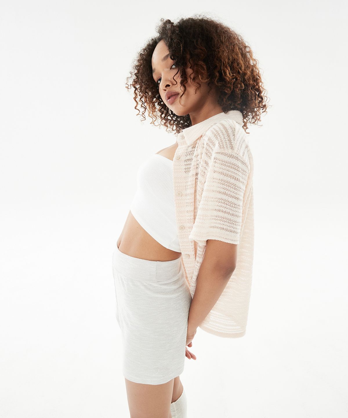 라티젠(LARTIGENT) LLS RIBBED SHORTS(BEIGE)