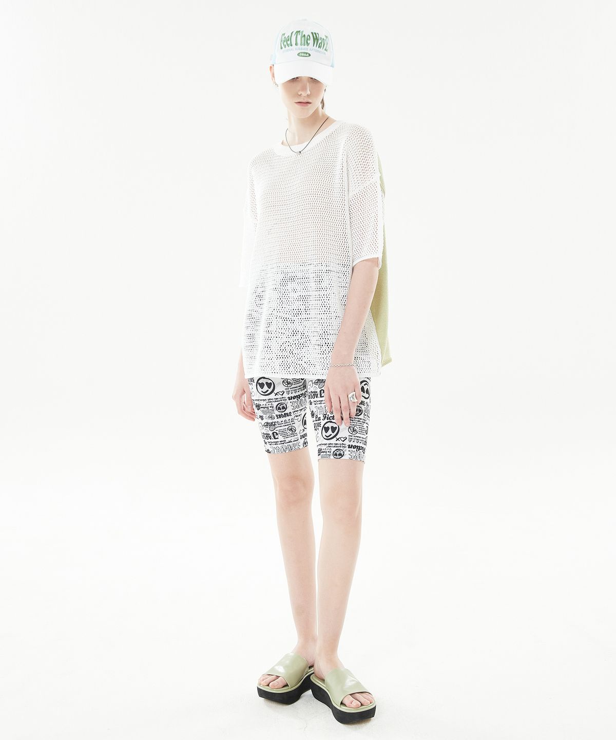 라티젠(LARTIGENT) LLS SMILE BIKE SHORTS(WHITE)