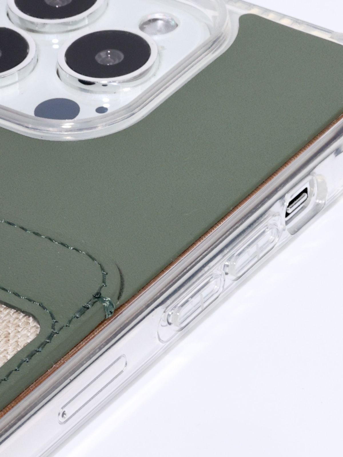 디자인스킨(DESIGNSKIN) 캔버스 레더 포켓 카드수납 케이스 올리브