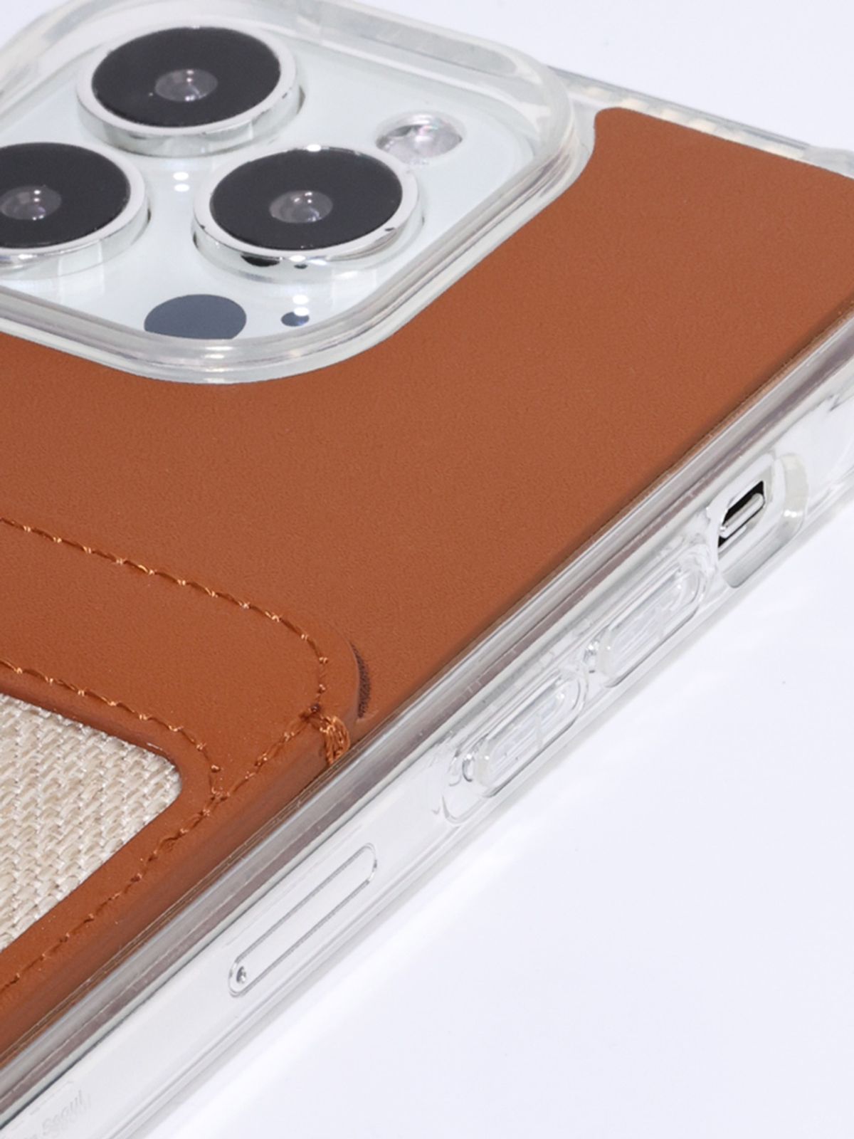 디자인스킨(DESIGNSKIN) 캔버스 레더 포켓 카드수납 케이스 브라운