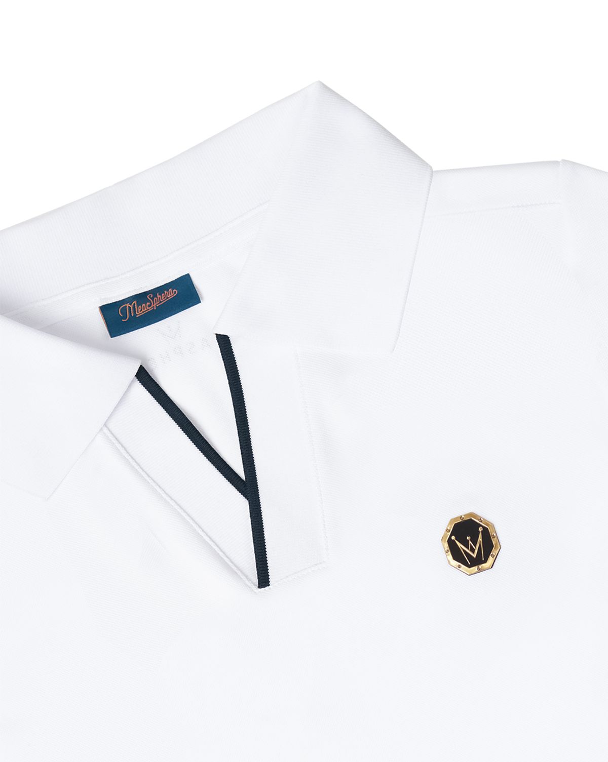 미스페라(MEASPHERA) WOMEN REGULAR-FIT OPEN COLLAR POLO SHIRT WHITE