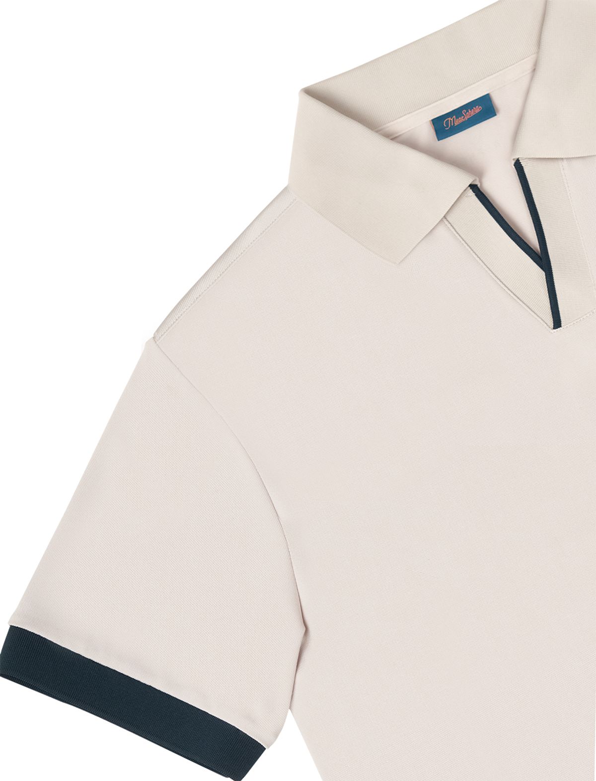 미스페라(MEASPHERA) WOMEN REGULAR-FIT OPEN COLLAR POLO SHIRT BEIGE