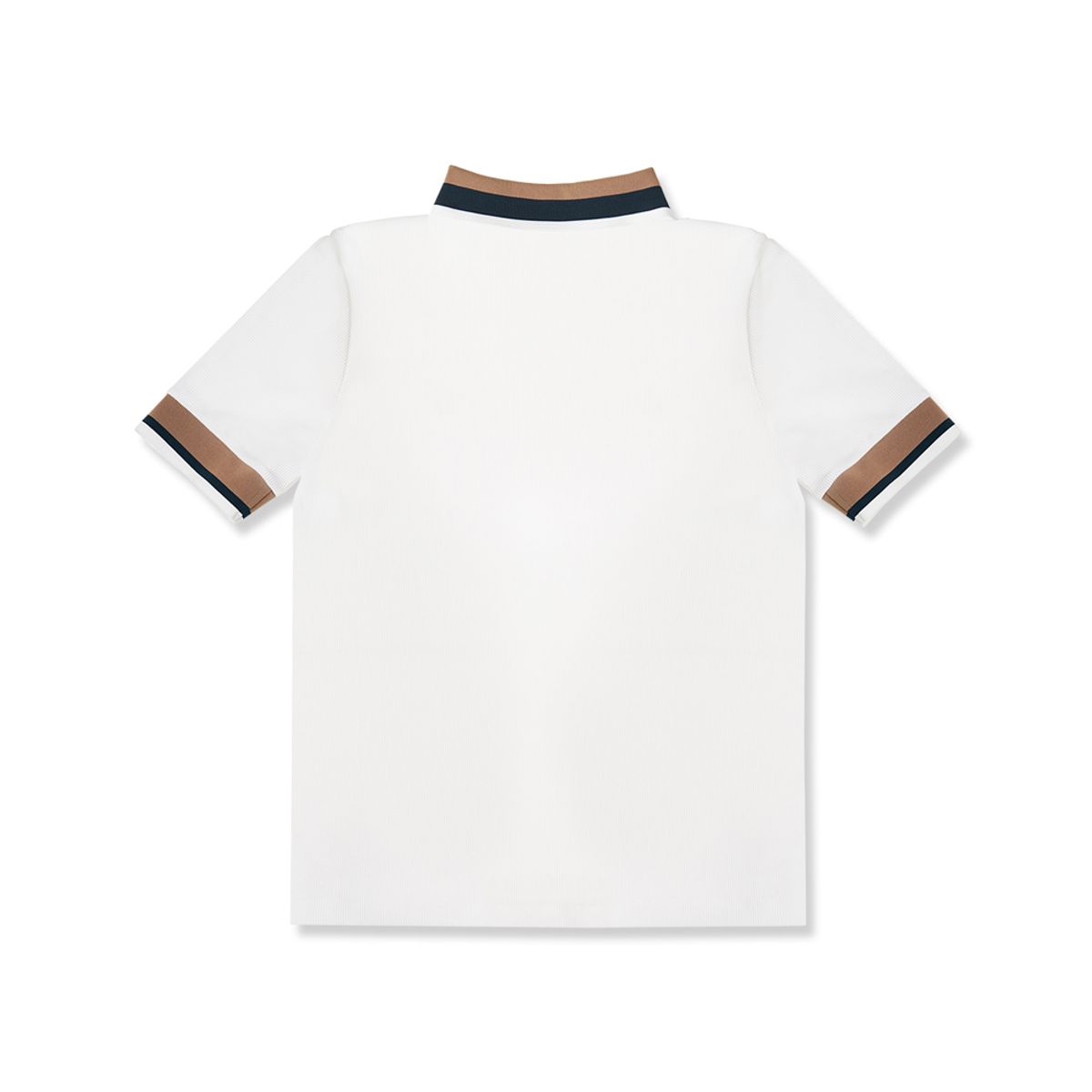 미스페라(MEASPHERA) WOMEN REGULAR-FIT RIBBED POLO SHIRT WHITE