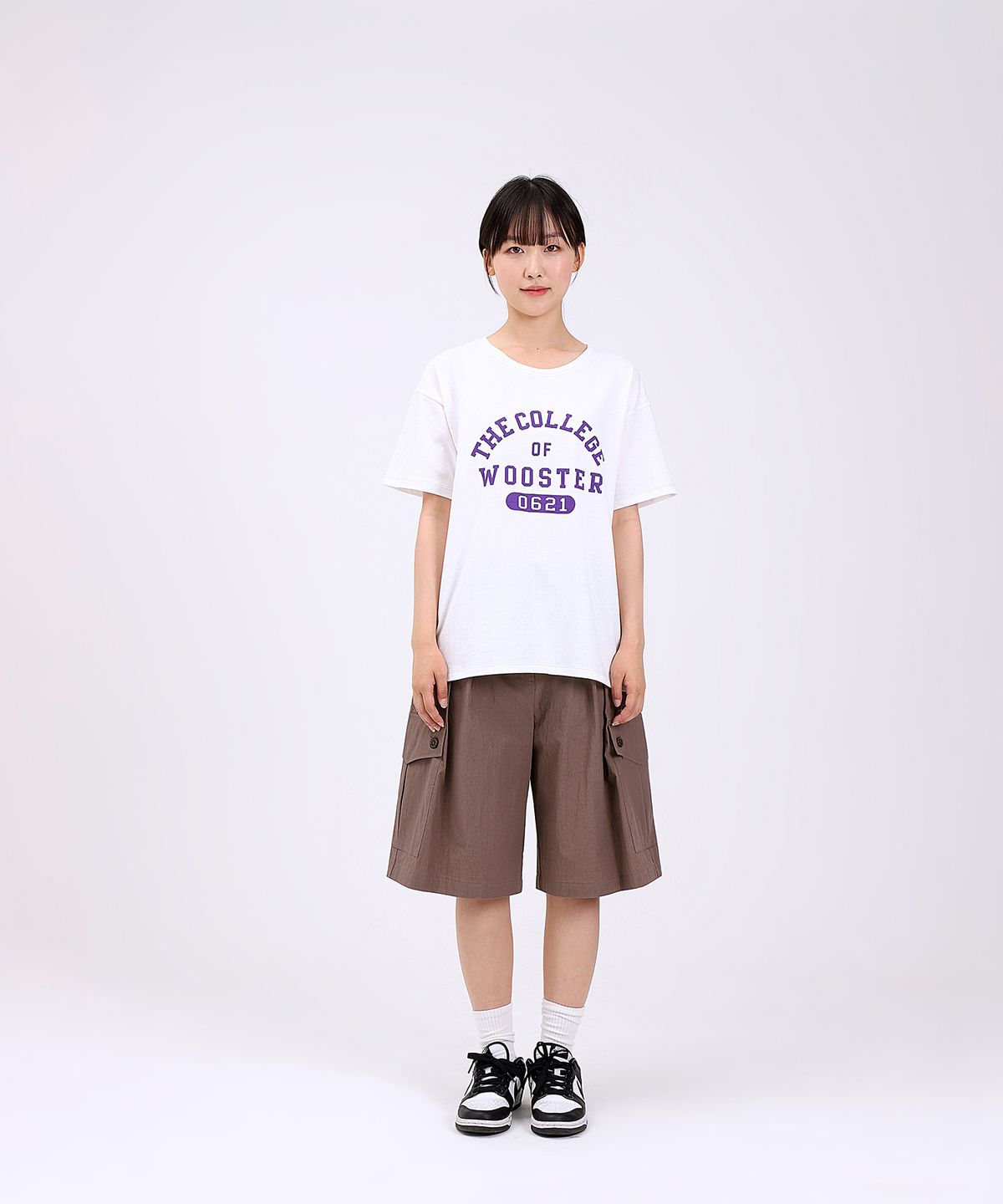 플로피엔디스크(FLOPPY&DISK) C.W print T-shirt_white W