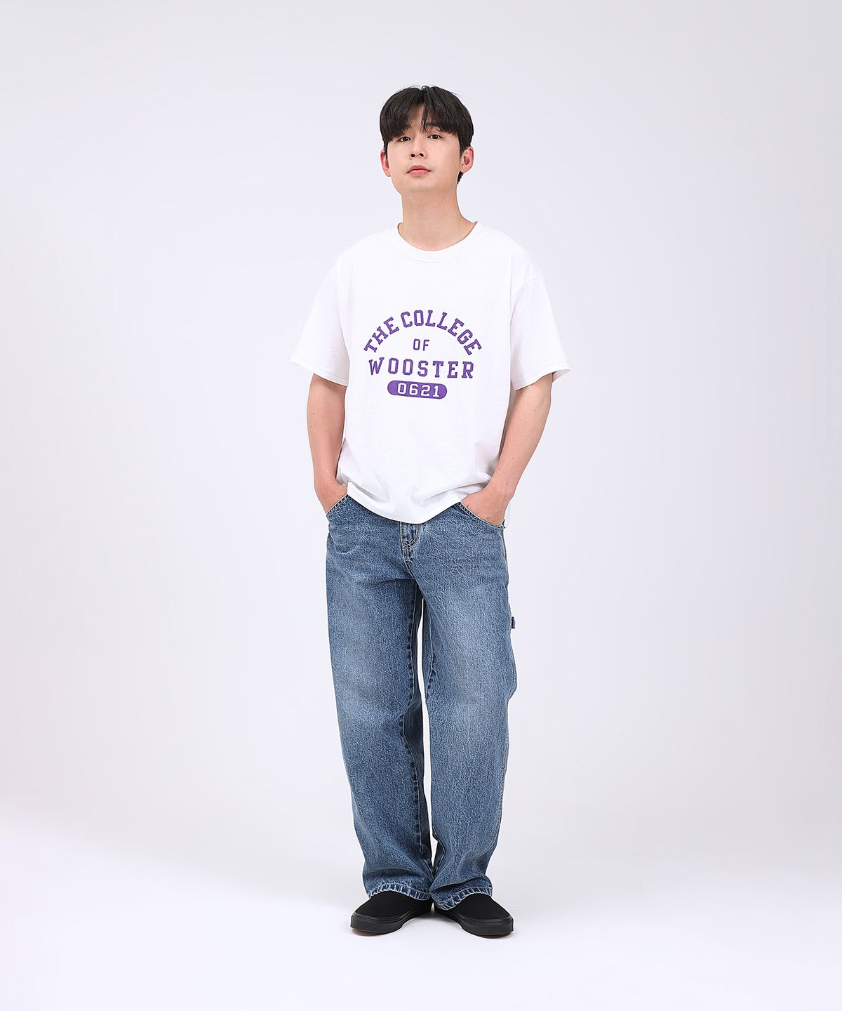 플로피엔디스크(FLOPPY&DISK) C.W print T-shirt_white M