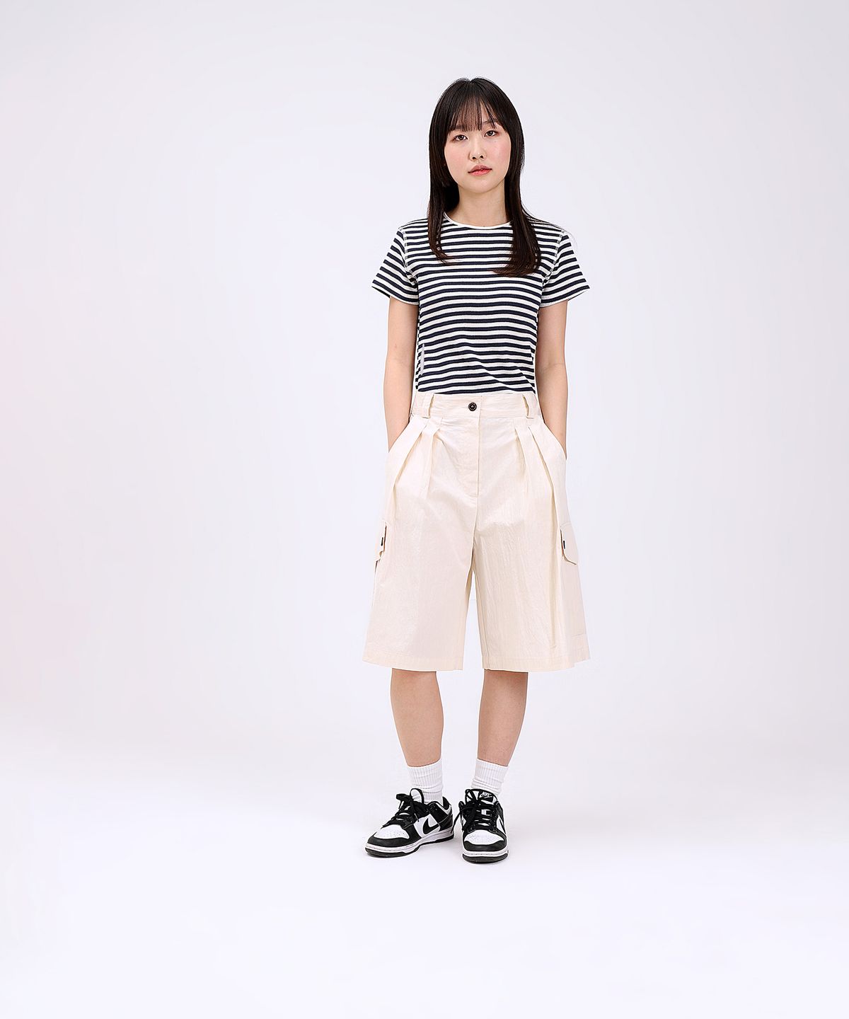 플로피엔디스크(FLOPPY&DISK) Waffle stripe tee_navy