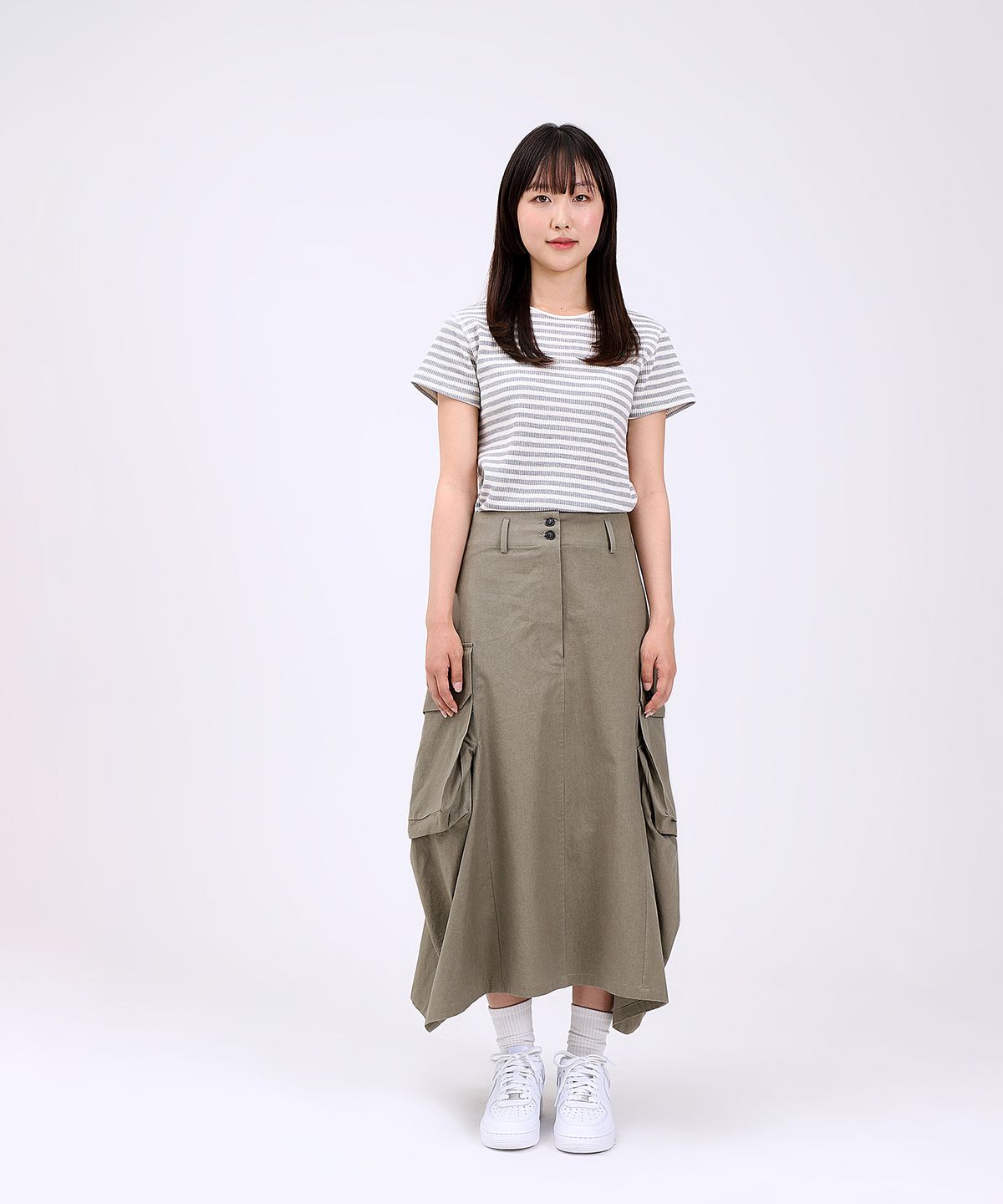 플로피엔디스크(FLOPPY&DISK) Waffle stripe tee_gray