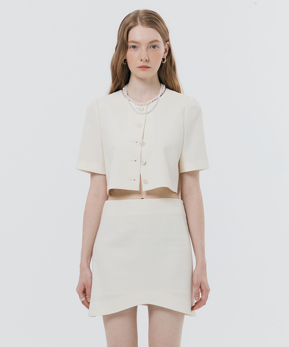 실른(SILN) Tweed mini skirt (IVORY)
