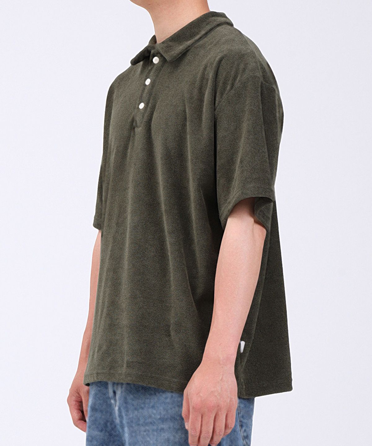 플로피엔디스크(FLOPPY&DISK) Overfit Terry Collar T-shirts_khaki M