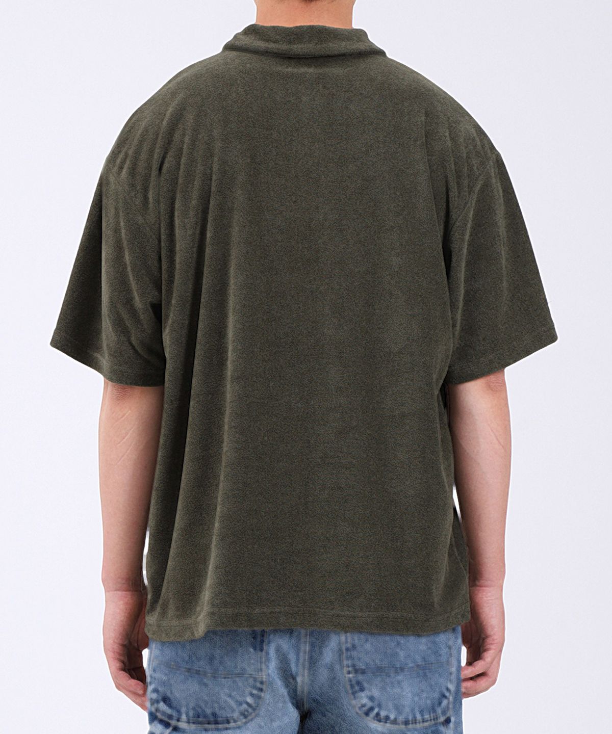 플로피엔디스크(FLOPPY&DISK) Overfit Terry Collar T-shirts_khaki M