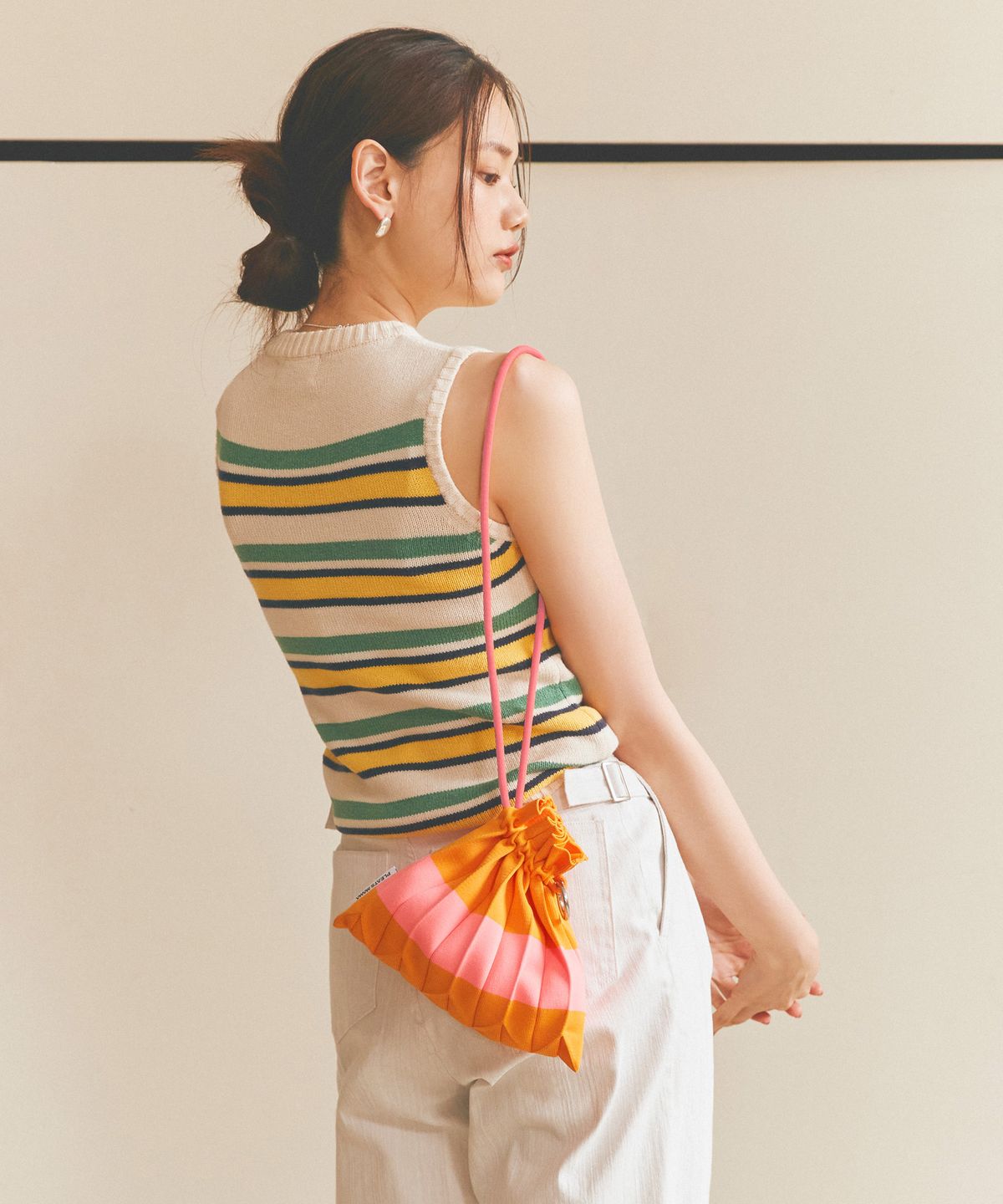 플리츠마마(PLEATSMAMA) 핸들버블백 오렌지