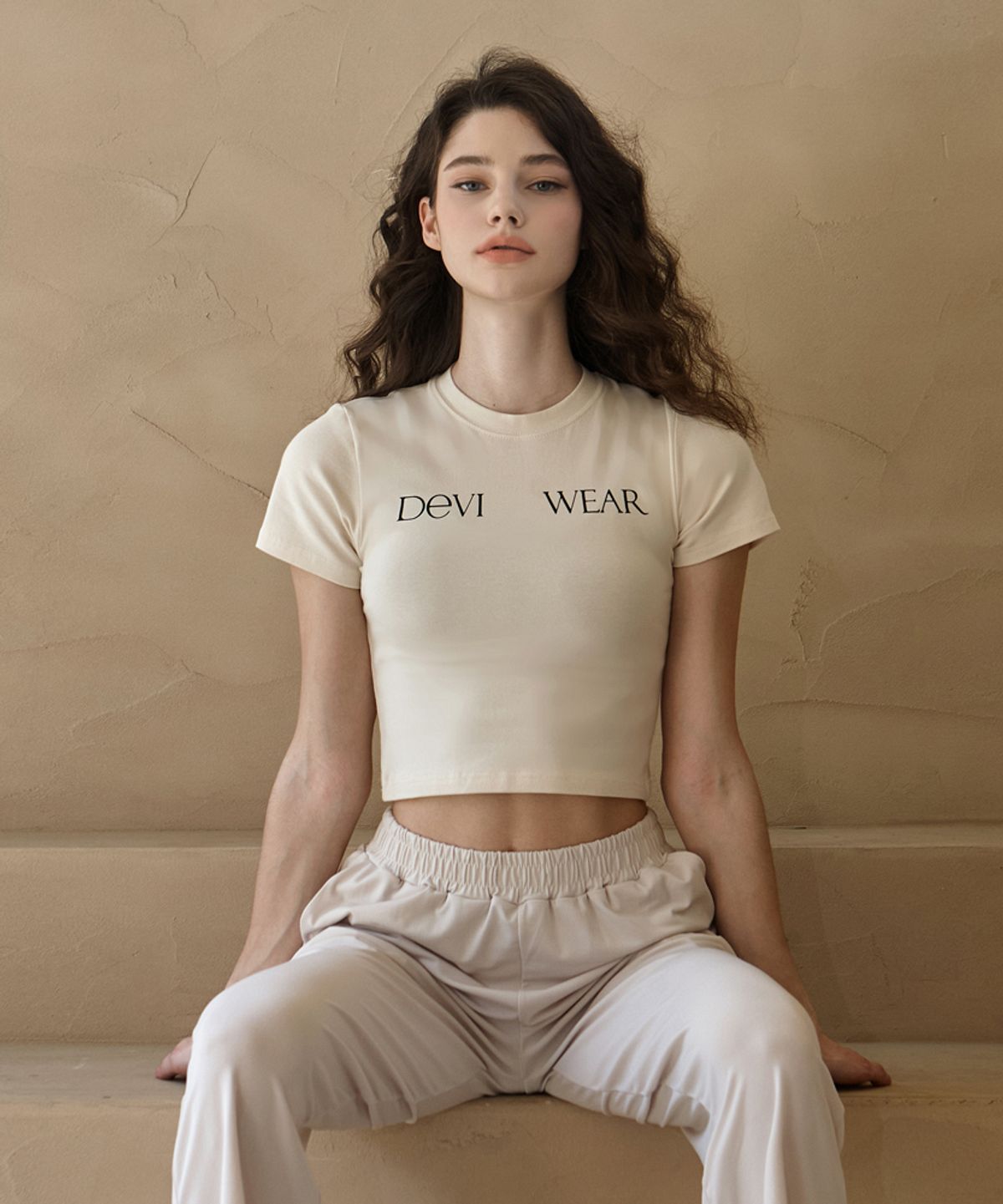 데비웨어(DEVIWEAR) 딜라잇 코튼 크롭티 DEVI-T0085-크림