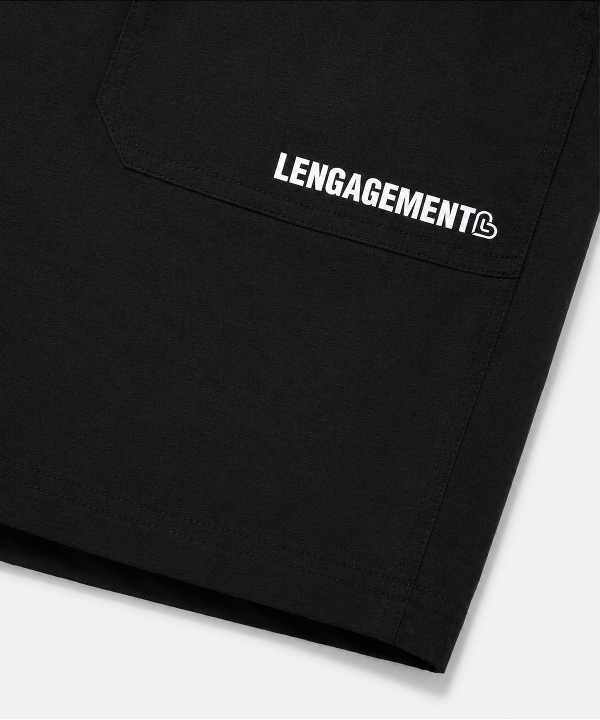 랑가주망(LENGAGEMENT) 퍼티그 립스탑 하프 팬츠 [블랙]