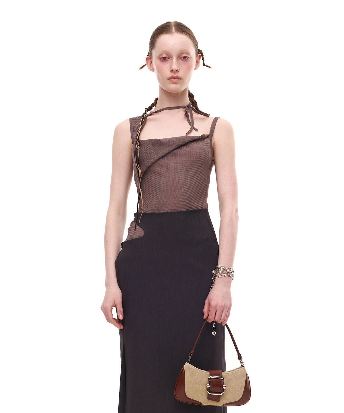오소이(OSOI) SHOULDER BROCLE_SMALL [BROWN COMBI]