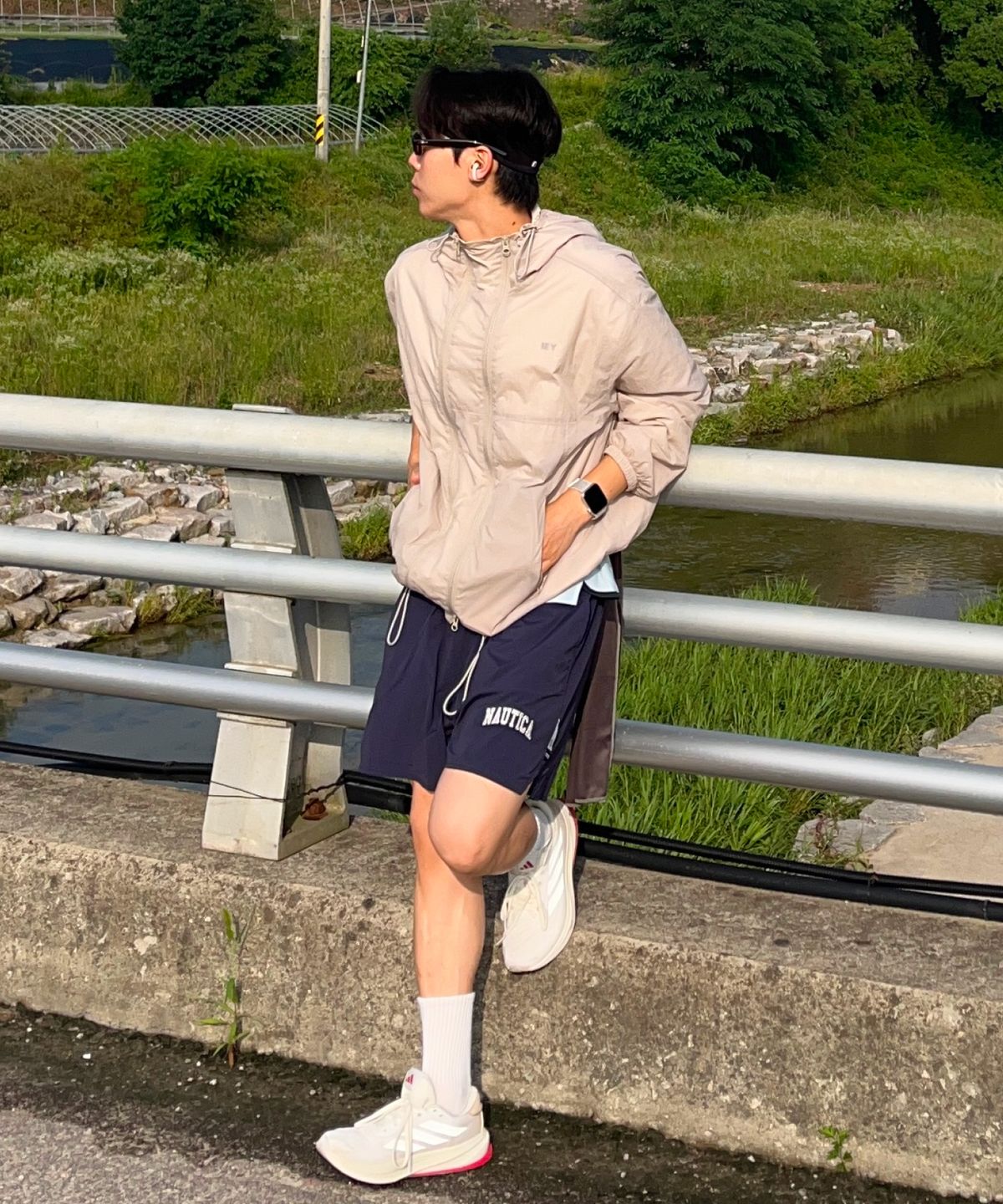 노티카(NAUTICA) 우븐 스판 쇼츠 블루 (3.5부)(4인치)
