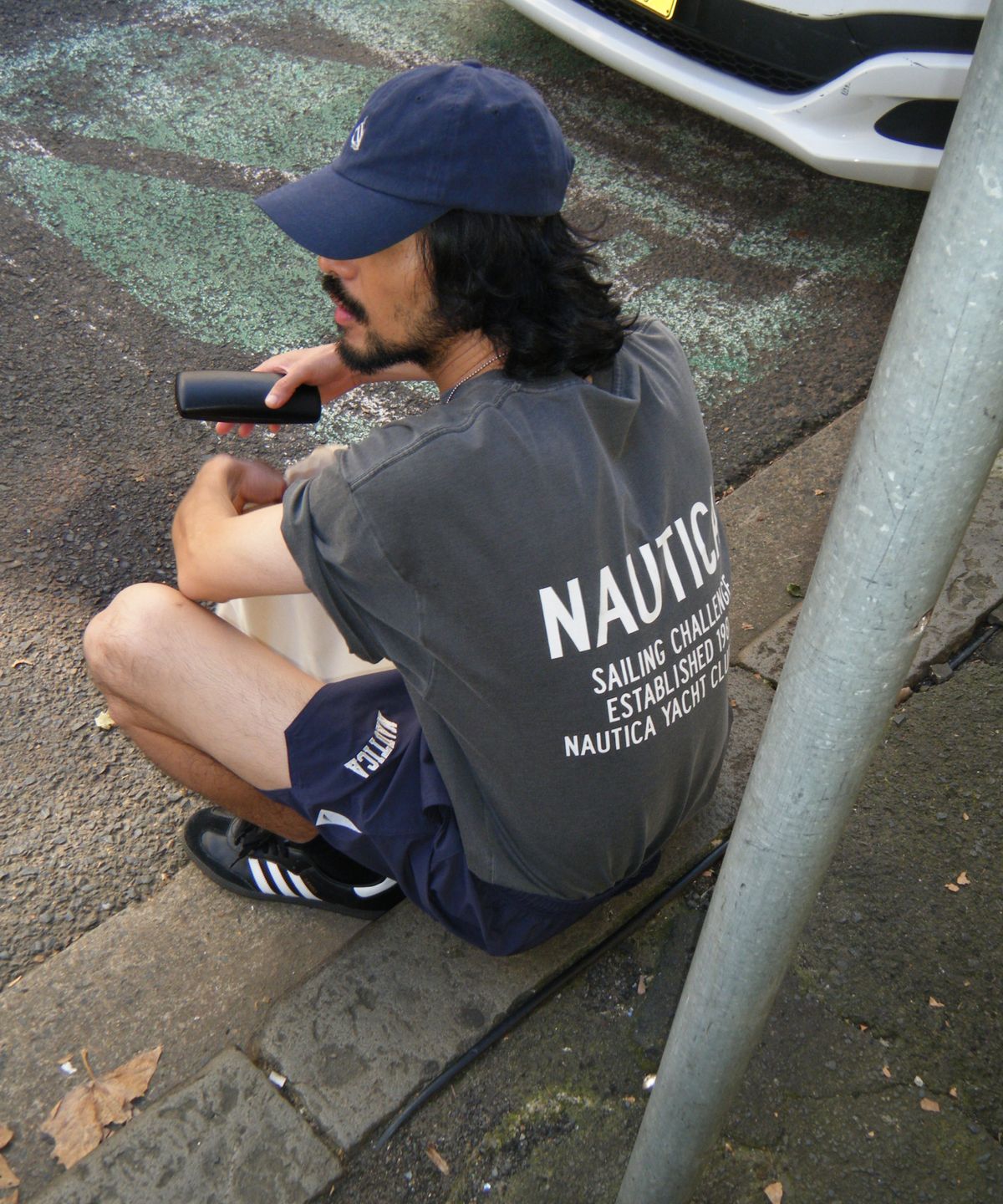 노티카(NAUTICA) 우븐 스판 쇼츠 블루 (3.5부)(4인치)