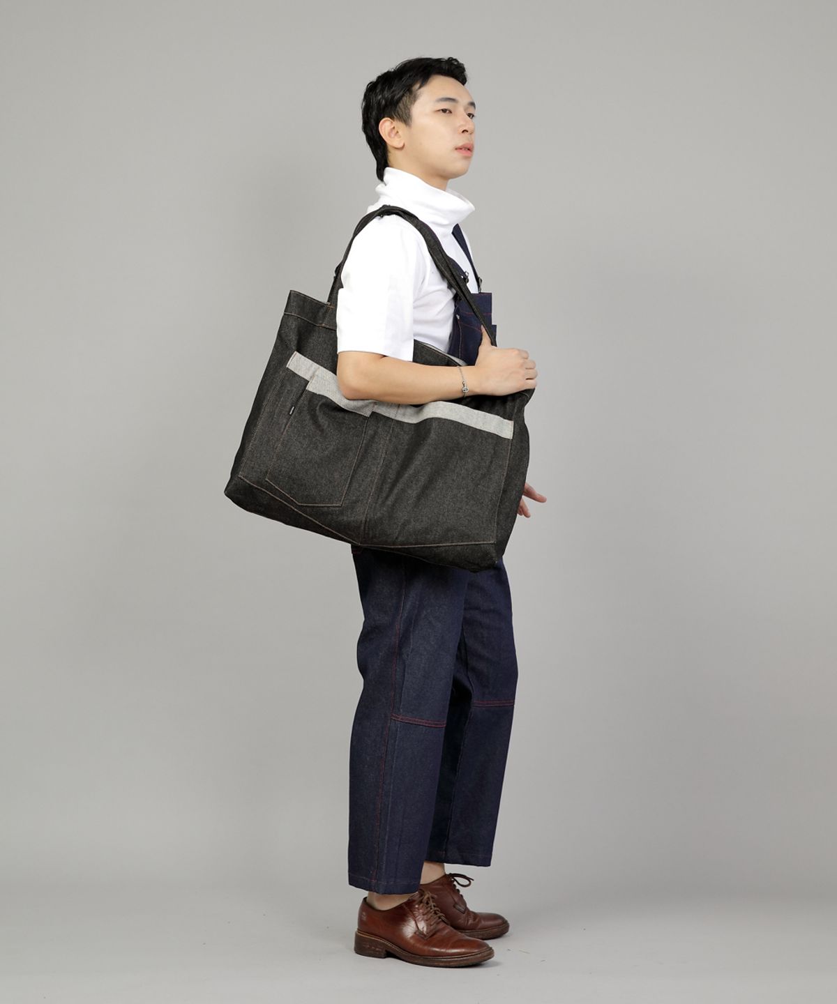 세인트크루(SAINTCREW) 시티보이 메가빅 숄더백 CBM-110 블랙 데님 BRS