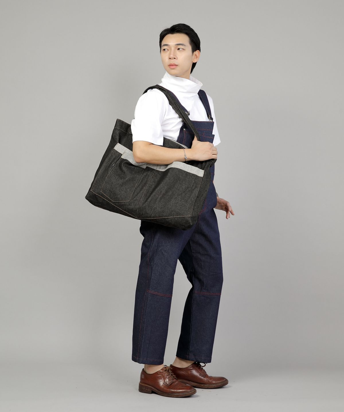 세인트크루(SAINTCREW) 시티보이 메가빅 숄더백 CBM-110 블랙 데님 BRS