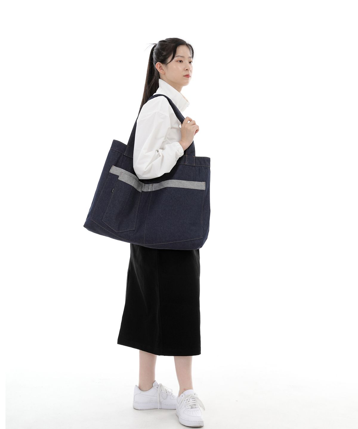 세인트크루(SAINTCREW) 시티보이 메가빅 숄더백 CBM-110 인디고 데님 BRS