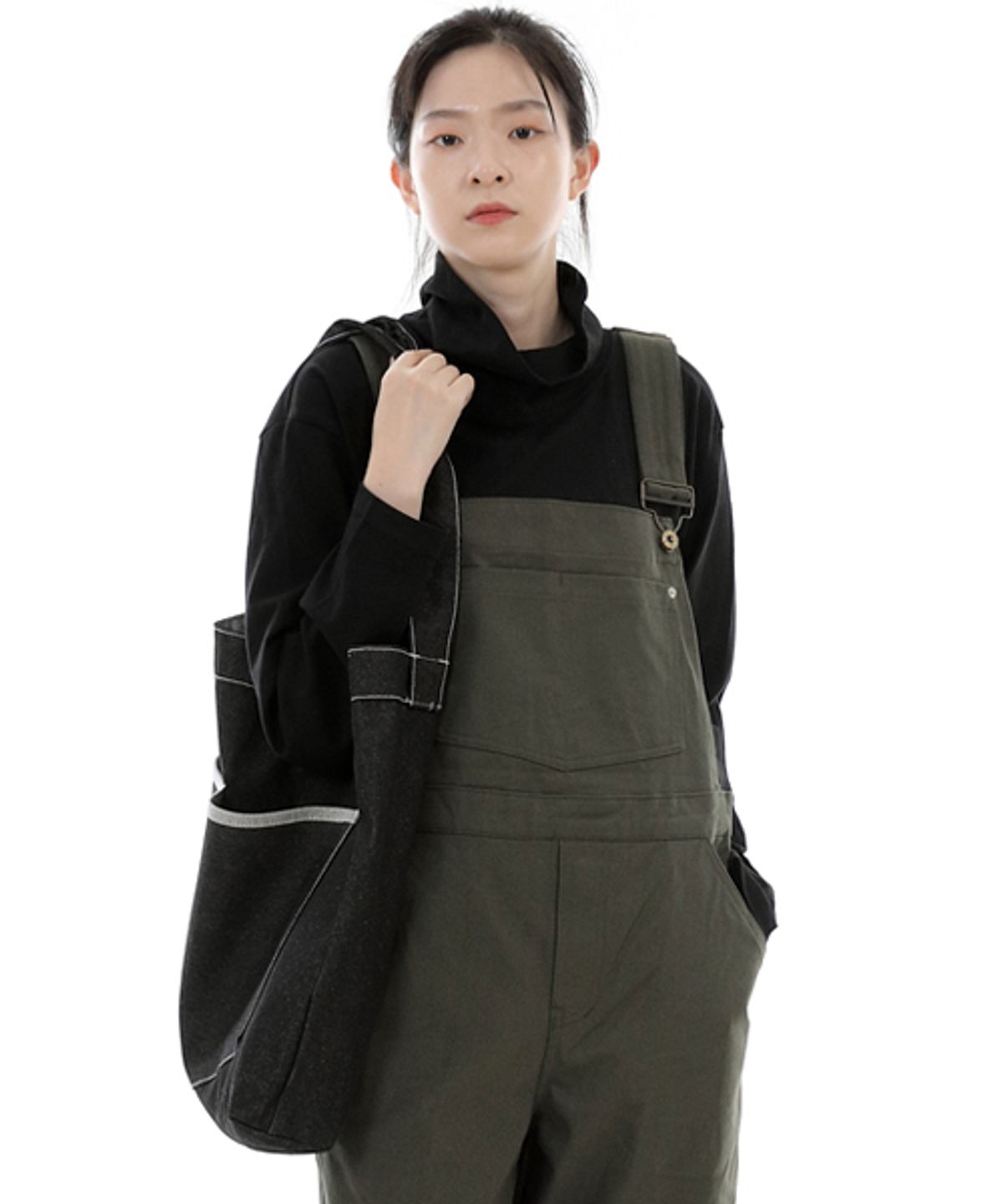세인트크루(SAINTCREW) 펜타곤 포켓 빅사이즈 에코백 PP-108 블랙 데님 WHS