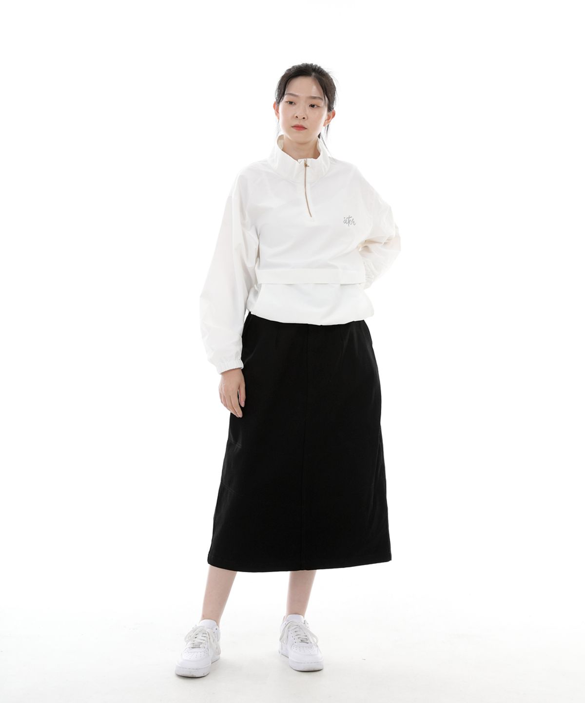세인트크루(SAINTCREW) 와이드돔 하프밴드 롱스커트 WDH-1303 블랙