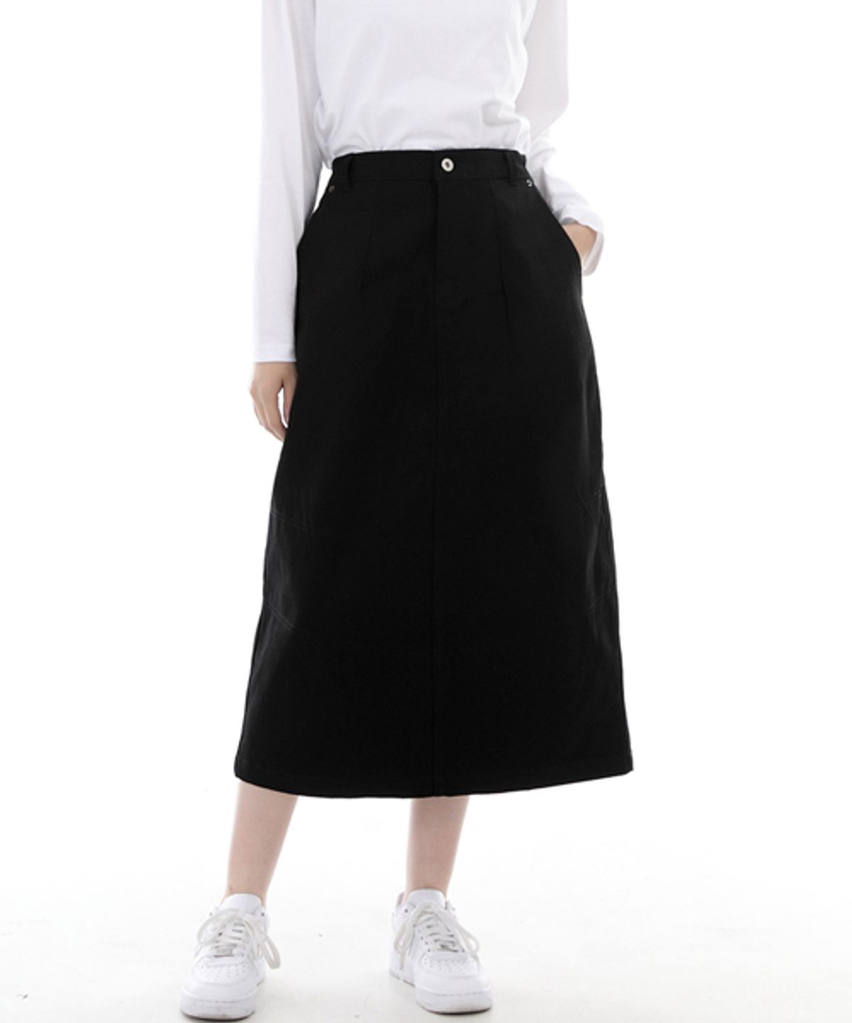 세인트크루(SAINTCREW) 와이드돔 하프밴드 롱스커트 WDH-1303 블랙