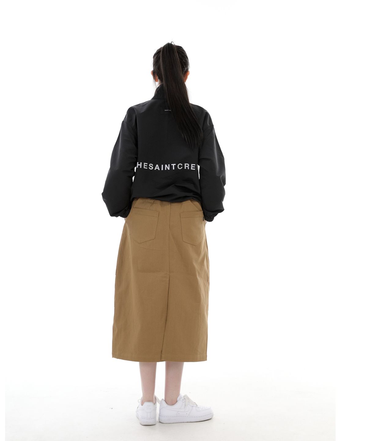 세인트크루(SAINTCREW) 와이드돔 하프밴드 롱스커트 WDH-1303 카멜