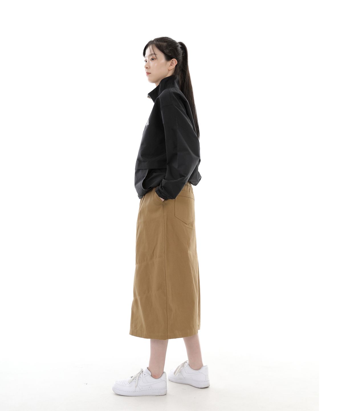 세인트크루(SAINTCREW) 와이드돔 하프밴드 롱스커트 WDH-1303 카멜