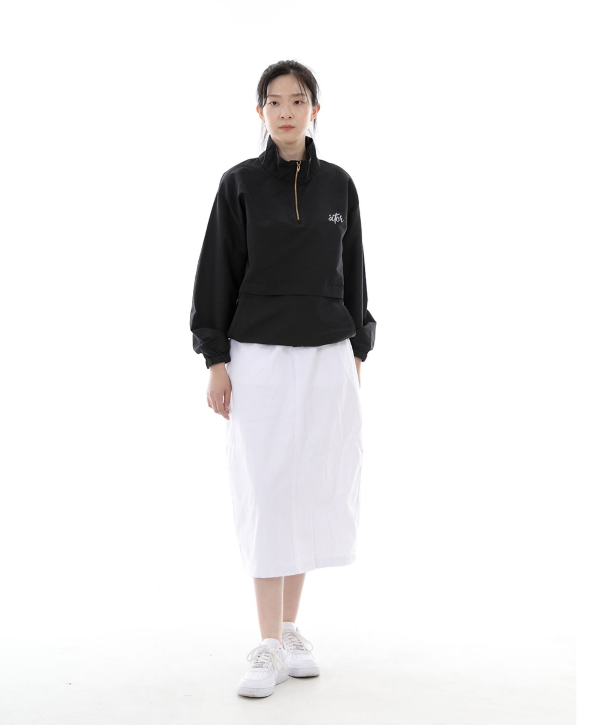 세인트크루(SAINTCREW) 와이드돔 하프밴드 롱스커트 WDH-1303 화이트