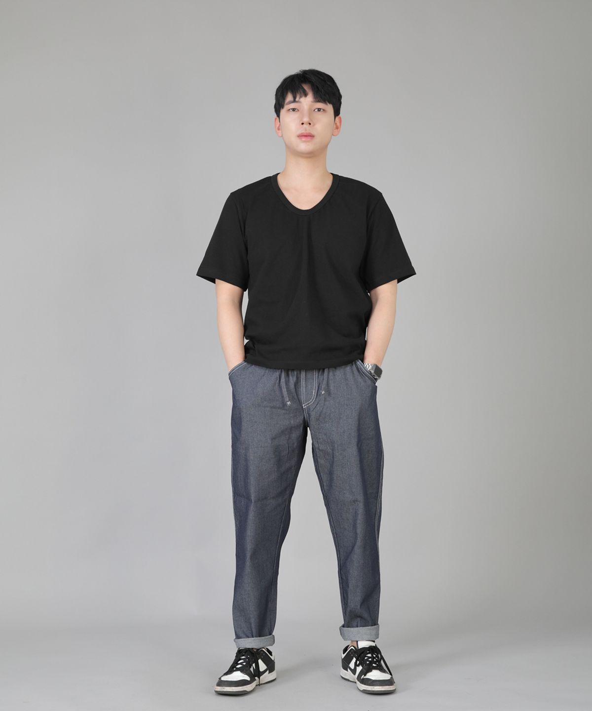 세인트크루(SAINTCREW) 브리지필 밴딩팬츠 BWD-324  라이트 인디고 데님 WHS