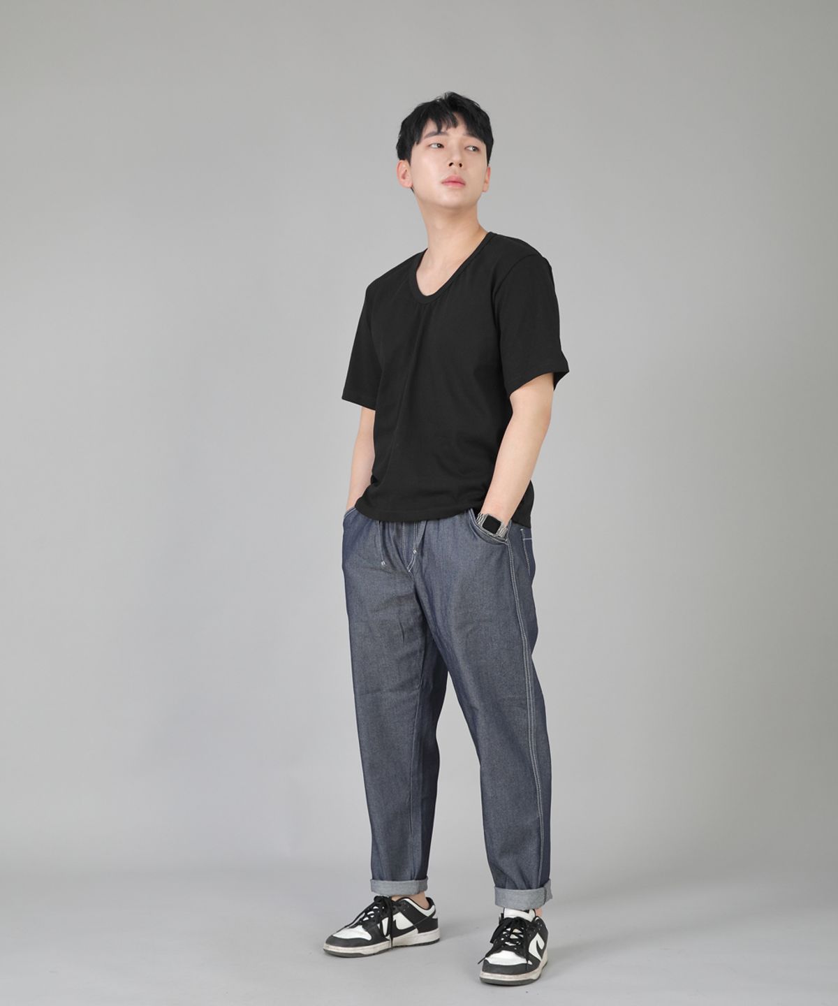 세인트크루(SAINTCREW) 브리지필 밴딩팬츠 BWD-324  라이트 인디고 데님 WHS