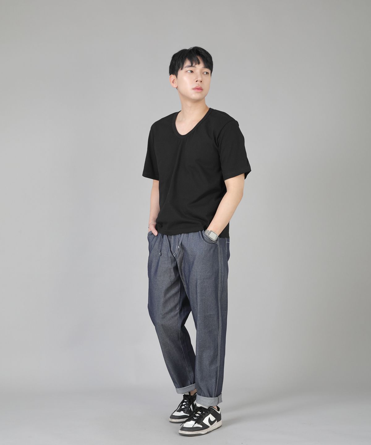 세인트크루(SAINTCREW) 브리지필 밴딩팬츠 BWD-324  라이트 인디고 데님 WHS