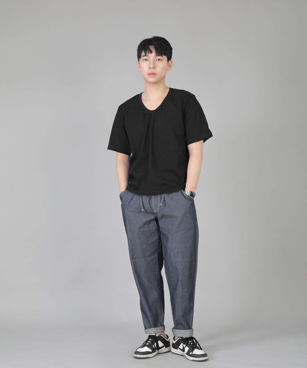 세인트크루(SAINTCREW) 브리지필 밴딩팬츠 BWD-324  라이트 인디고 데님 WHS