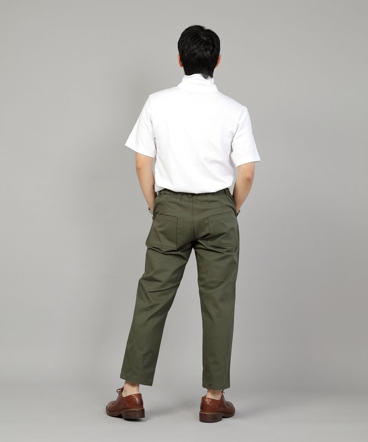 세인트크루(SAINTCREW) 테이퍼드 커팅크롭 하프밴드 팬츠 TCH-326  카키