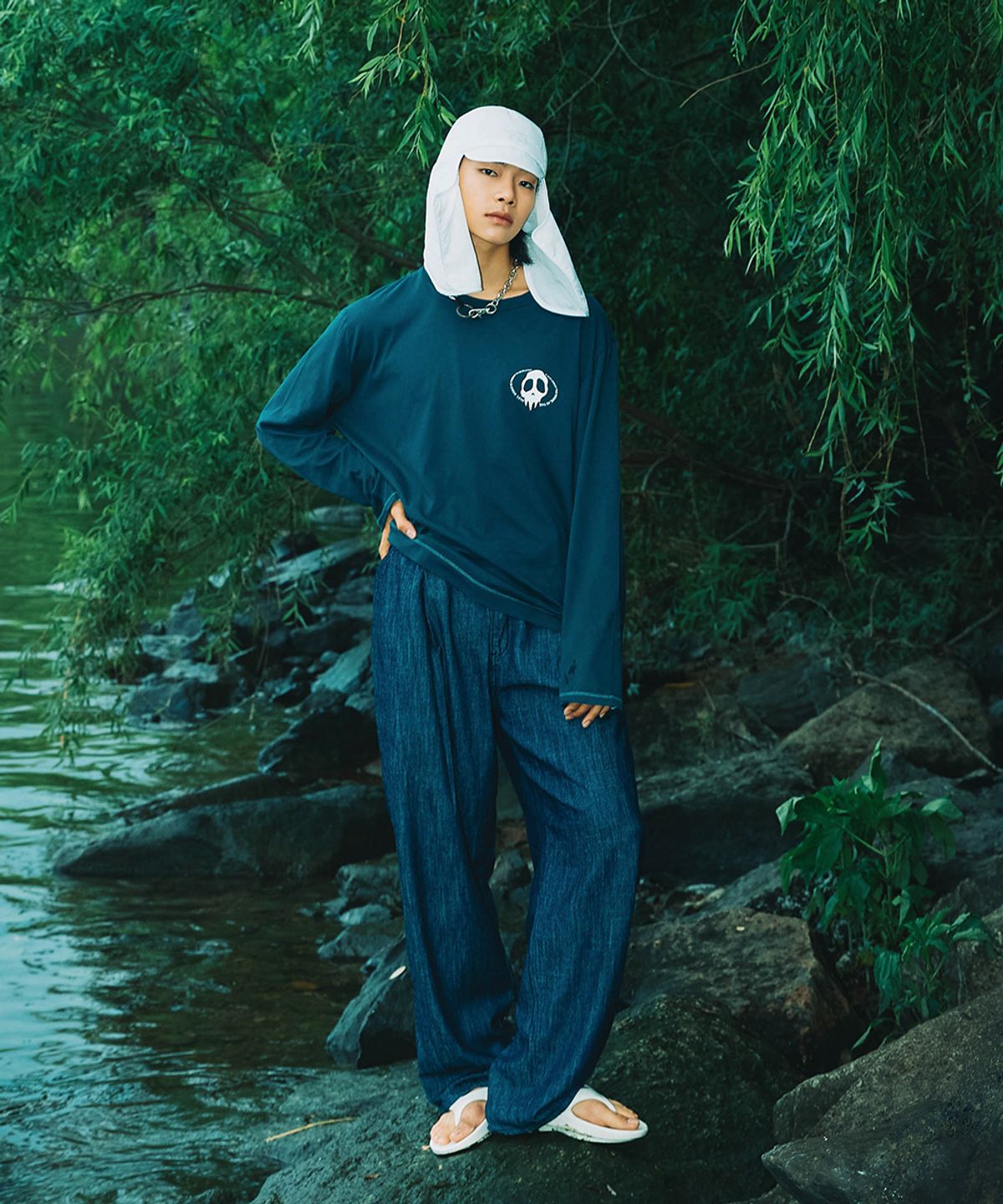 오더아카이브(ORDER ARCHIVE) One Pintuck wide 04 - Non fade rough indigo