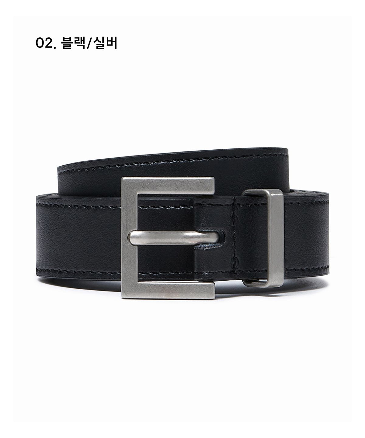 무신사 스탠다드(MUSINSA STANDARD) 렉탱글 신세틱 레더 벨트_25mm