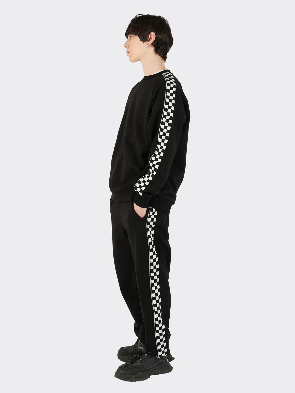에이오엑스(AOX) Checkerboard String Sweatpants (Black)