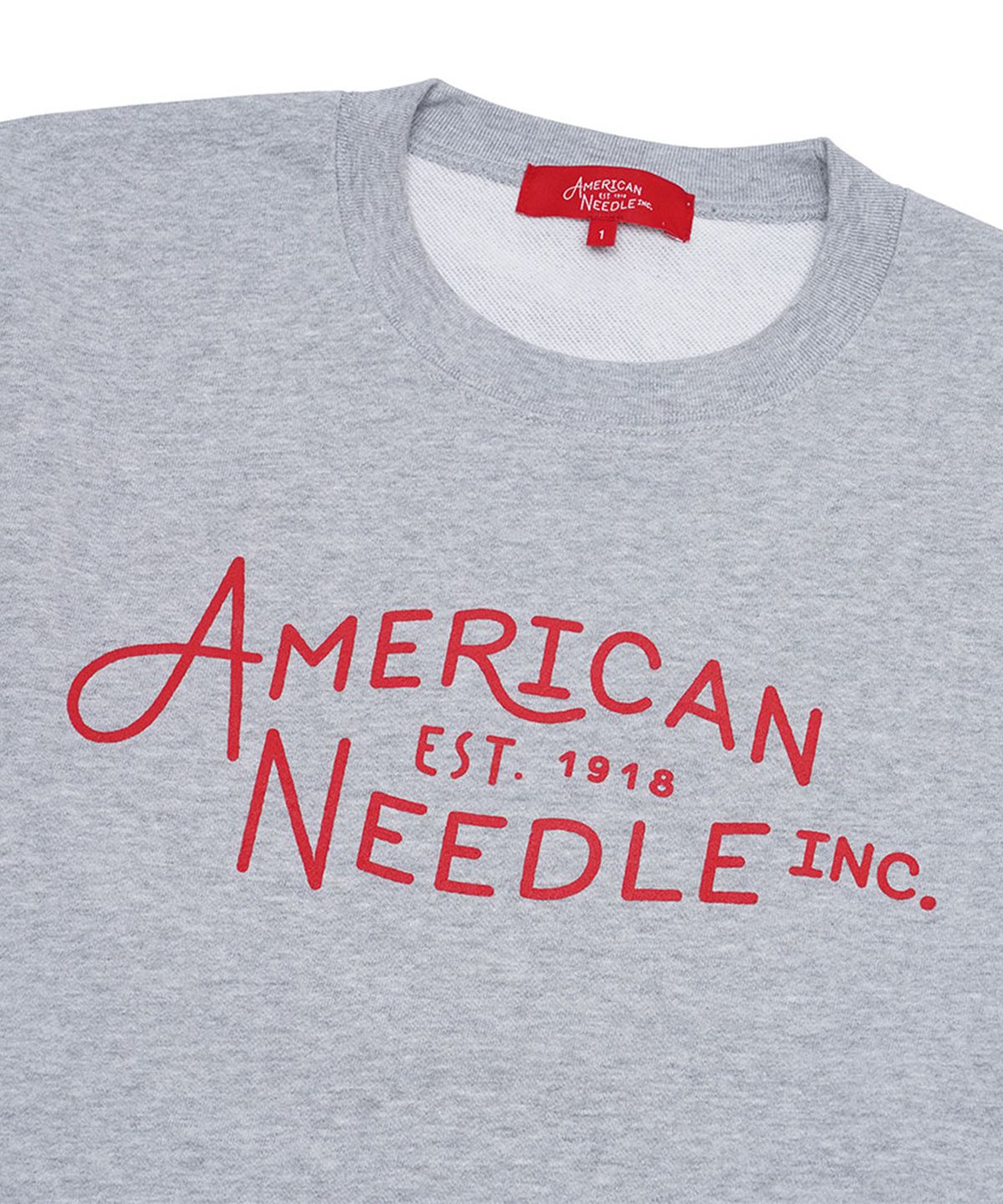 아메리칸니들(AMERICAN NEEDLE) AN CREW NECK SWEAT SHIRT - MIXED GREY