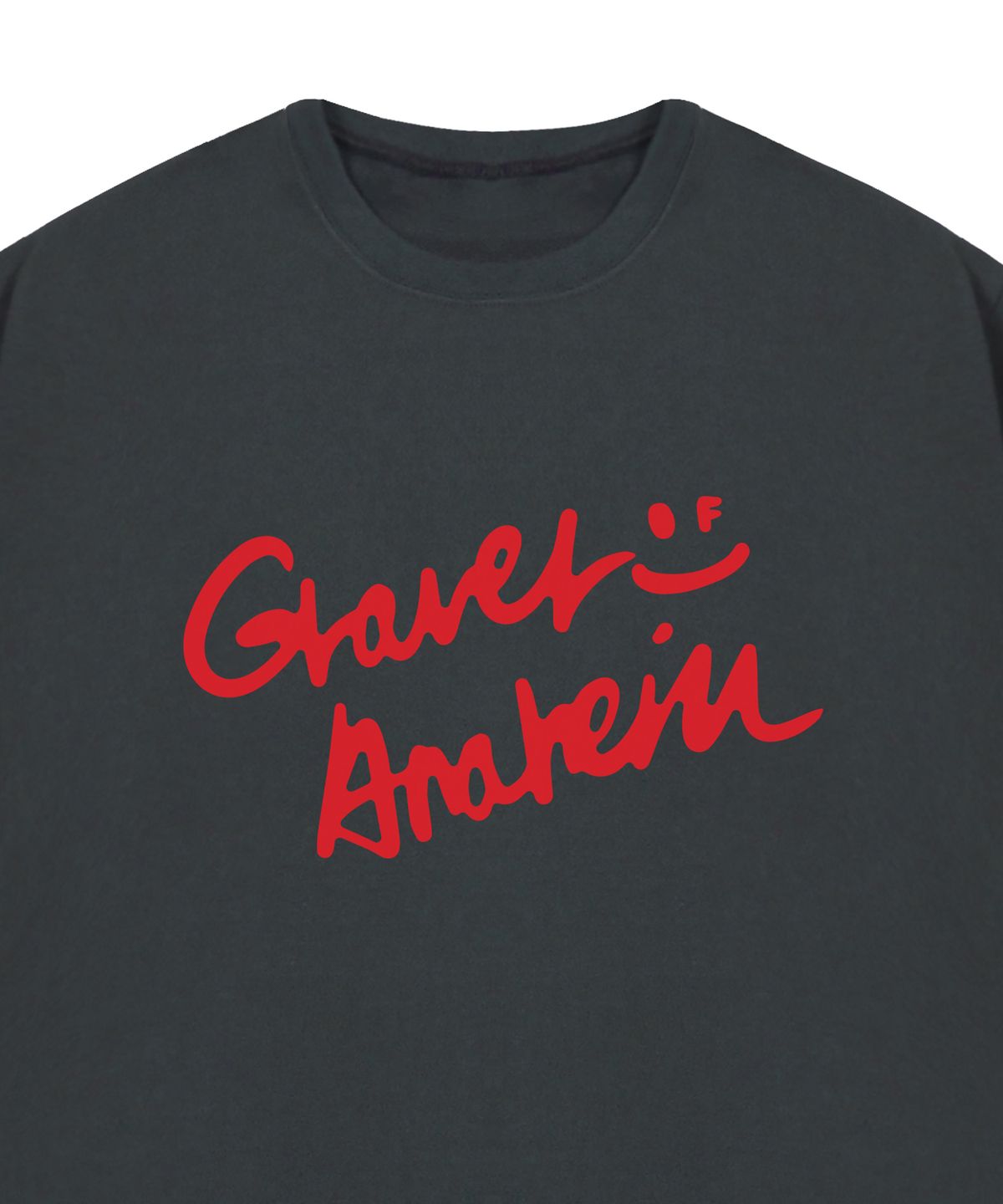그레이버(GRAVER) [UNISEX]드로잉 로고 스마일 반팔티_차콜