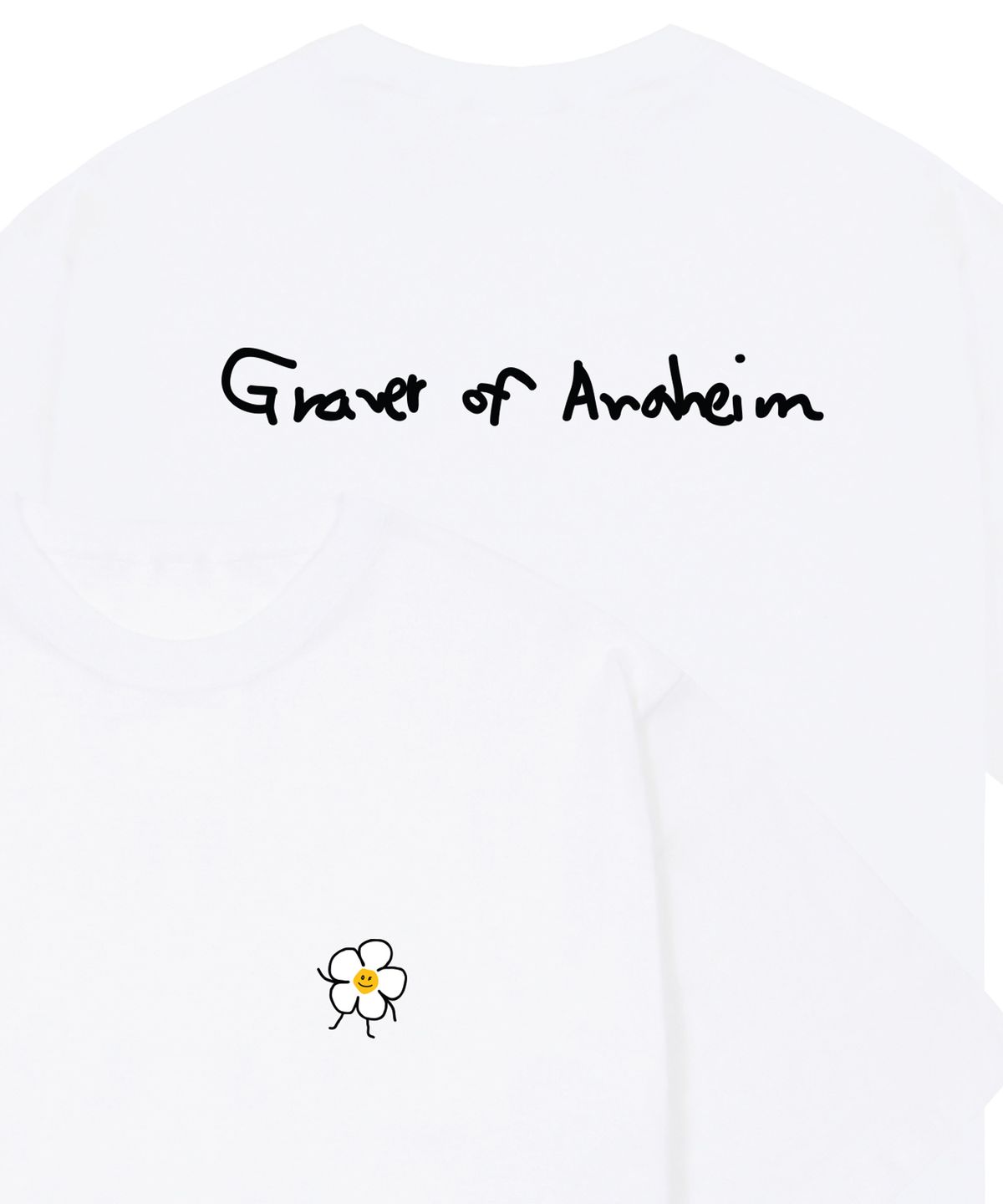 그레이버(GRAVER) [UNISEX]드로잉플라워 백로고 반팔티_화이트