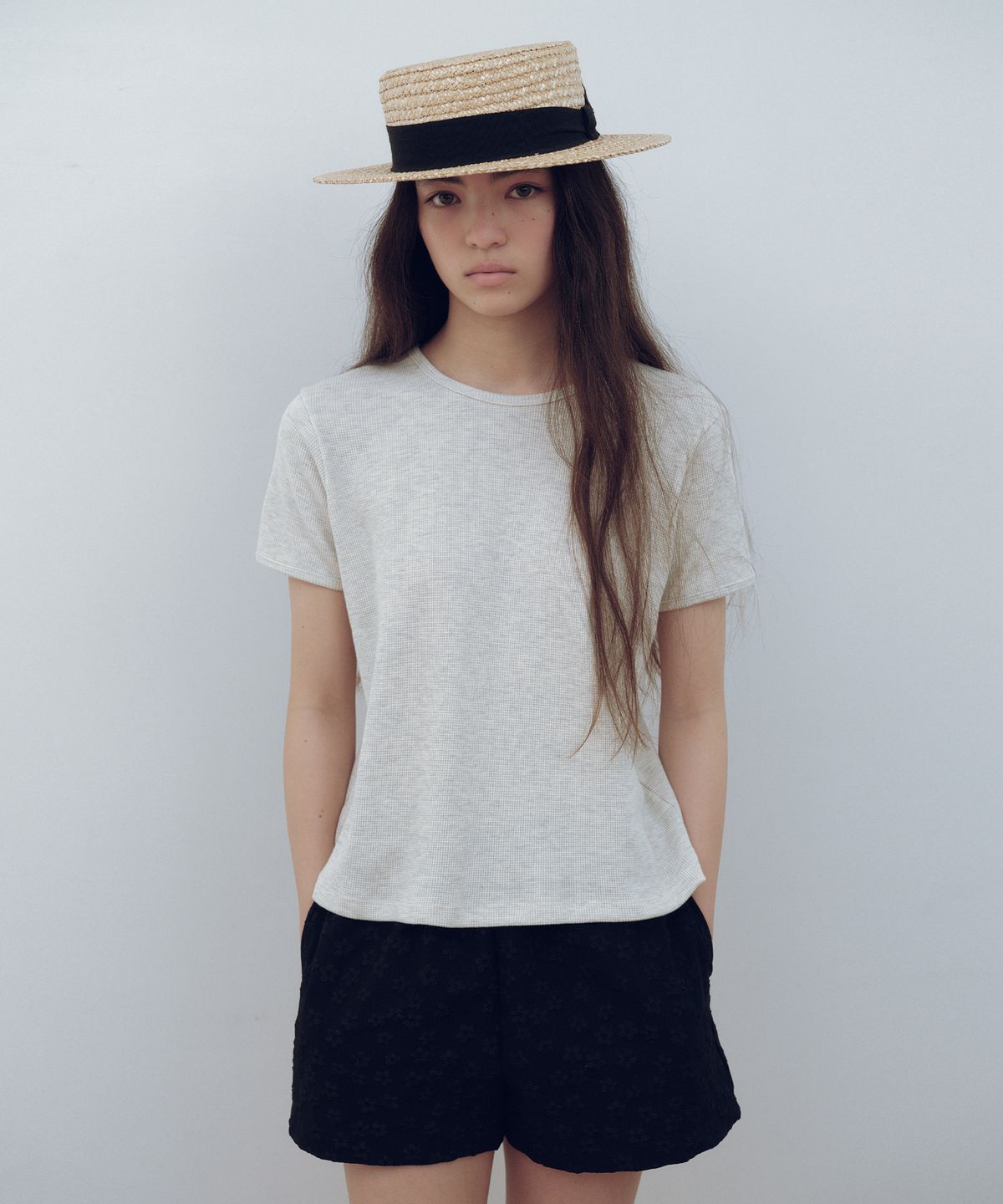 유라고(URAGO) Waffle half t-shirt