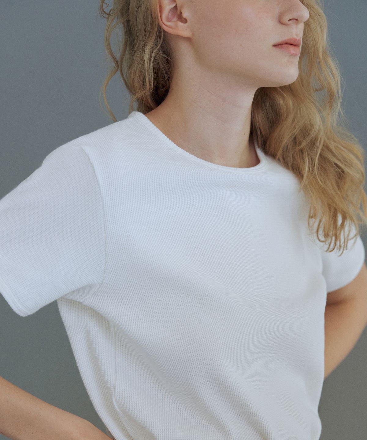 유라고(URAGO) Waffle half t-shirt