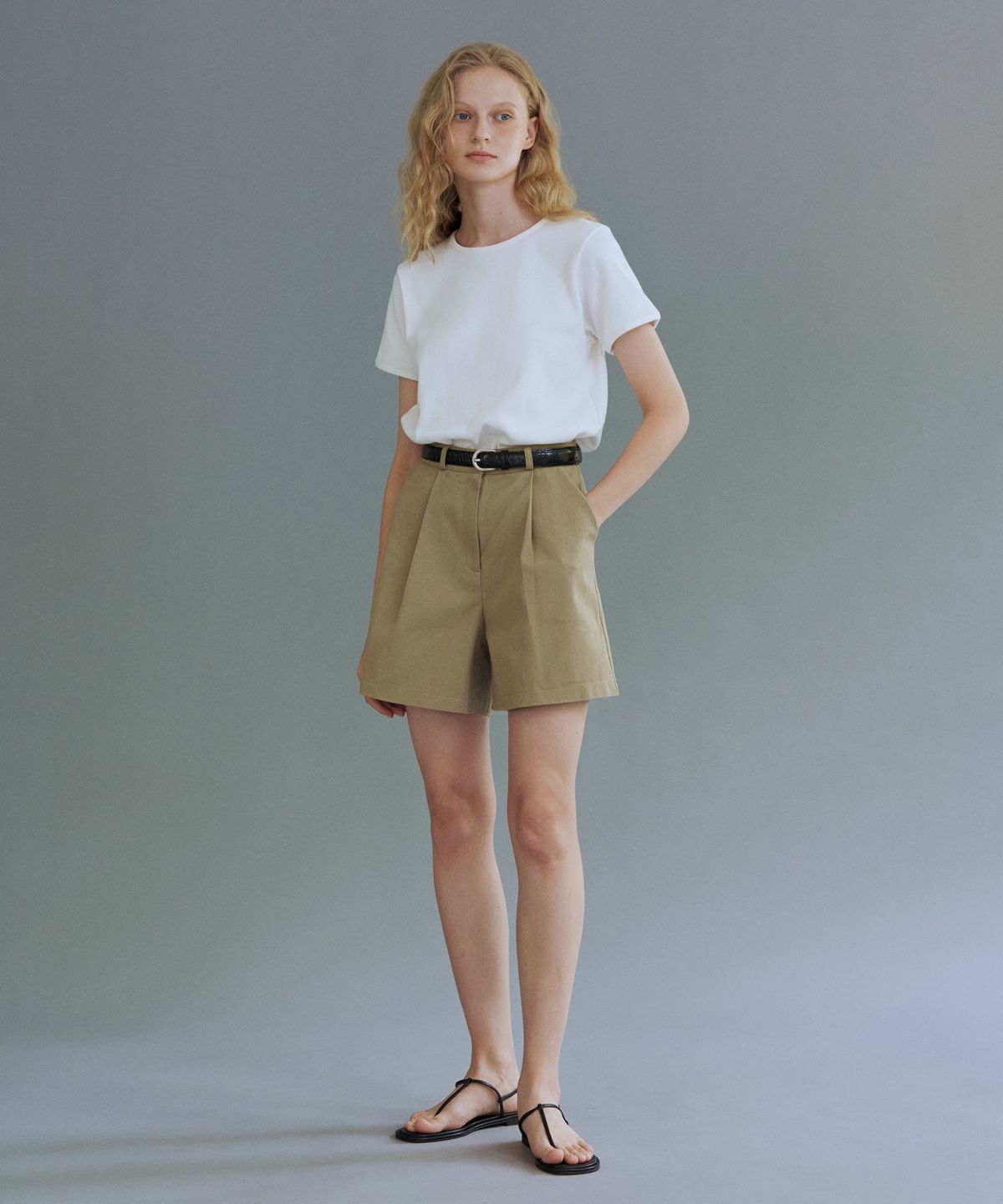 유라고(URAGO) Waffle half t-shirt