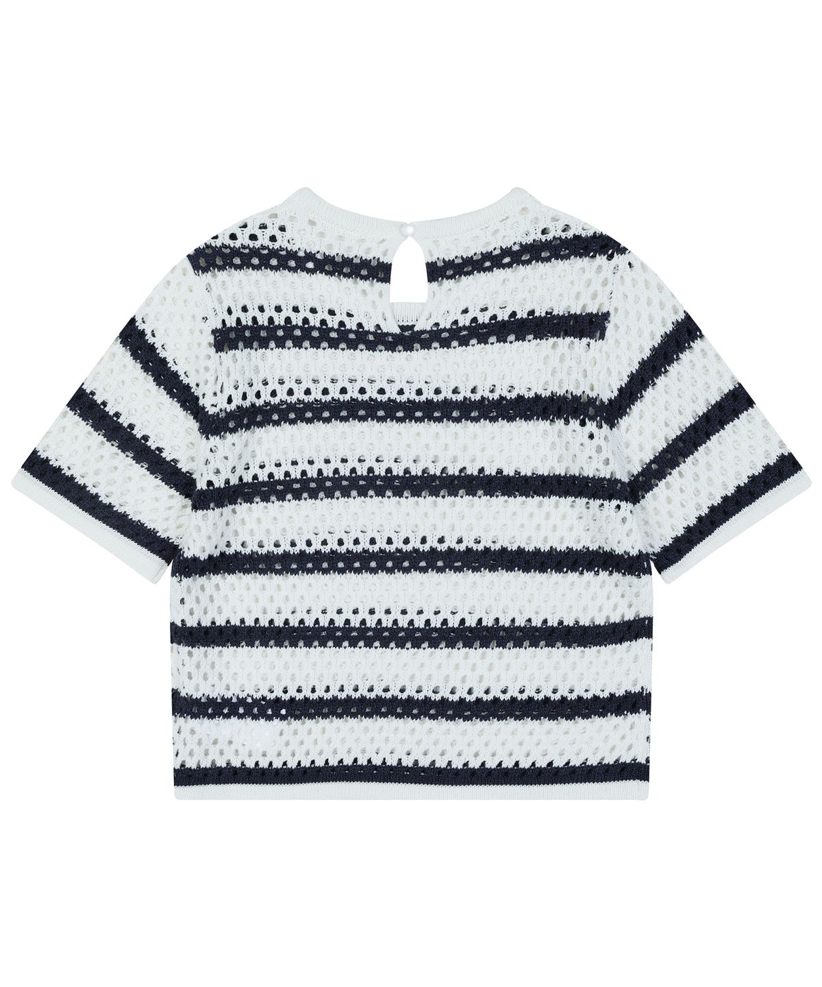 하드코어 해피니스(HARDCORE HAPPINESS) SIGNATURE STRIPE CROP KNIT_NAVY