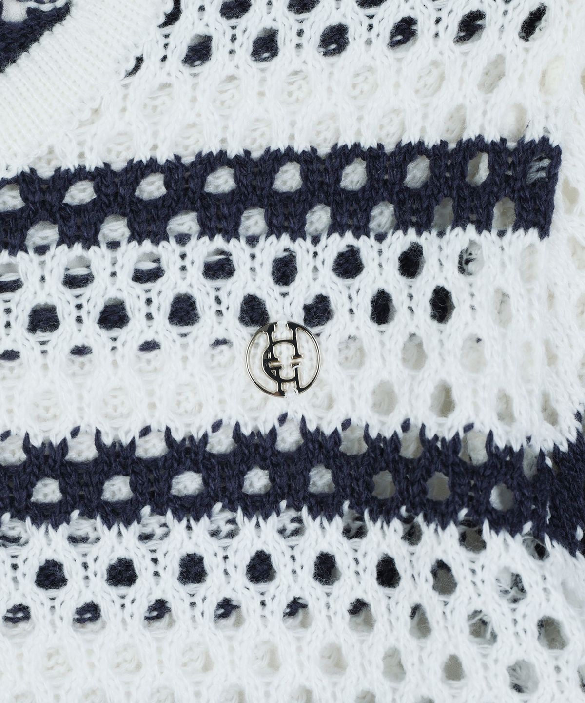 하드코어 해피니스(HARDCORE HAPPINESS) SIGNATURE STRIPE CROP KNIT_NAVY