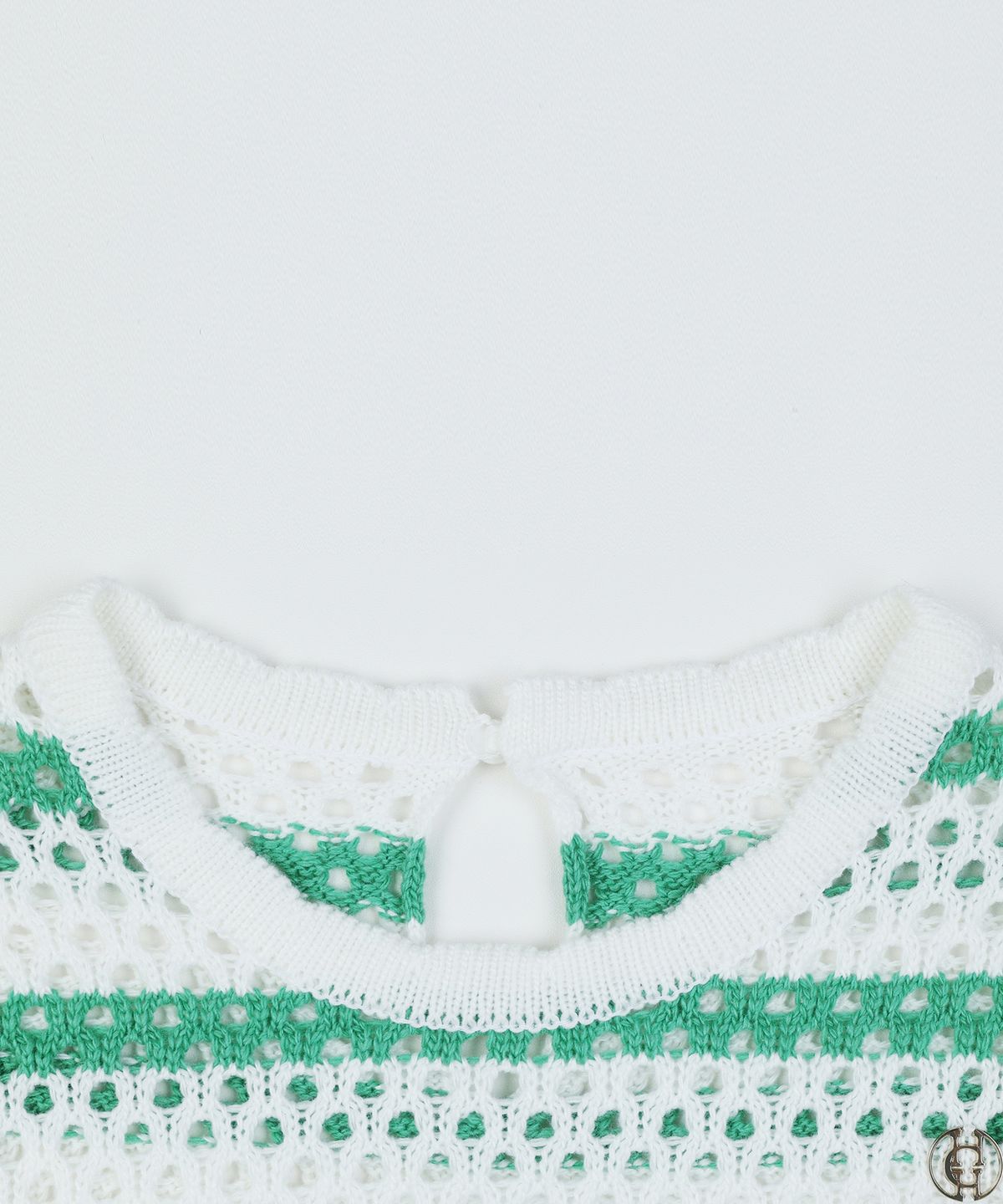 하드코어 해피니스(HARDCORE HAPPINESS) SIGNATURE STRIPE CROP KNIT_GREEN