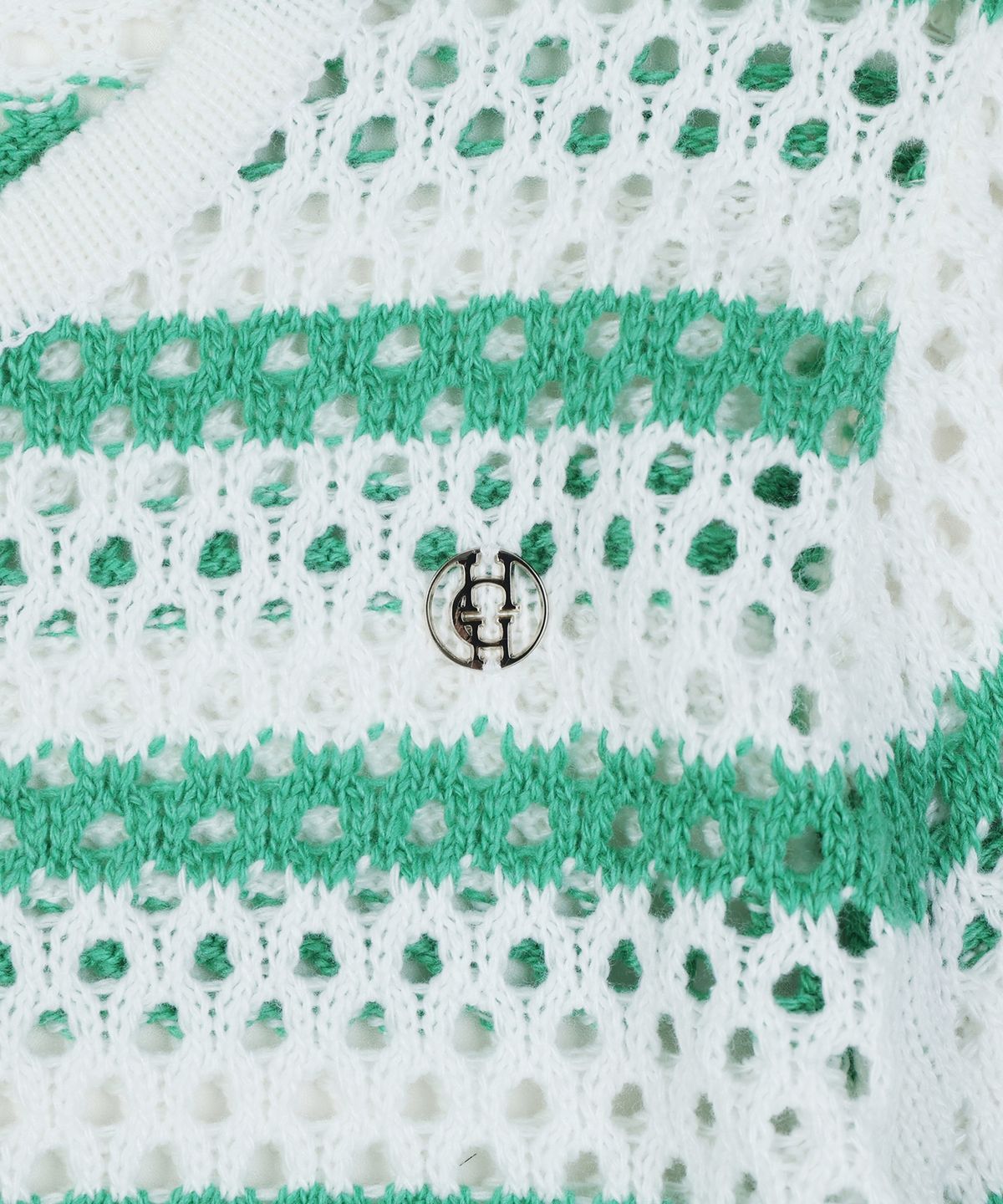 하드코어 해피니스(HARDCORE HAPPINESS) SIGNATURE STRIPE CROP KNIT_GREEN